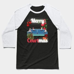 Merry Courtmas Christmas Tennis Baseball T-Shirt